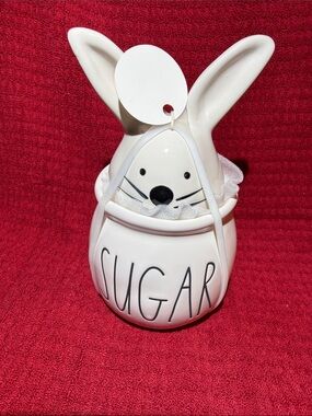 Rae Dunn Easter sugar jar with bunny lid